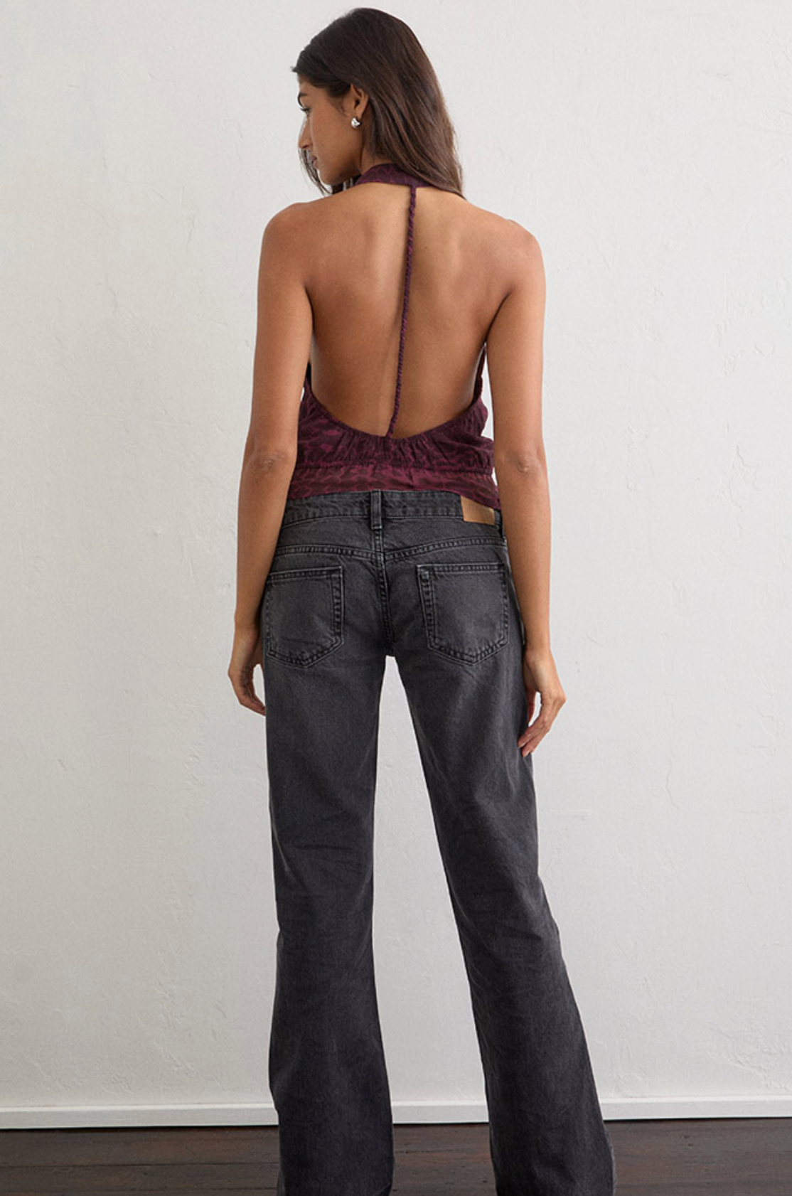 Rayna Snake Halter Top - Wine