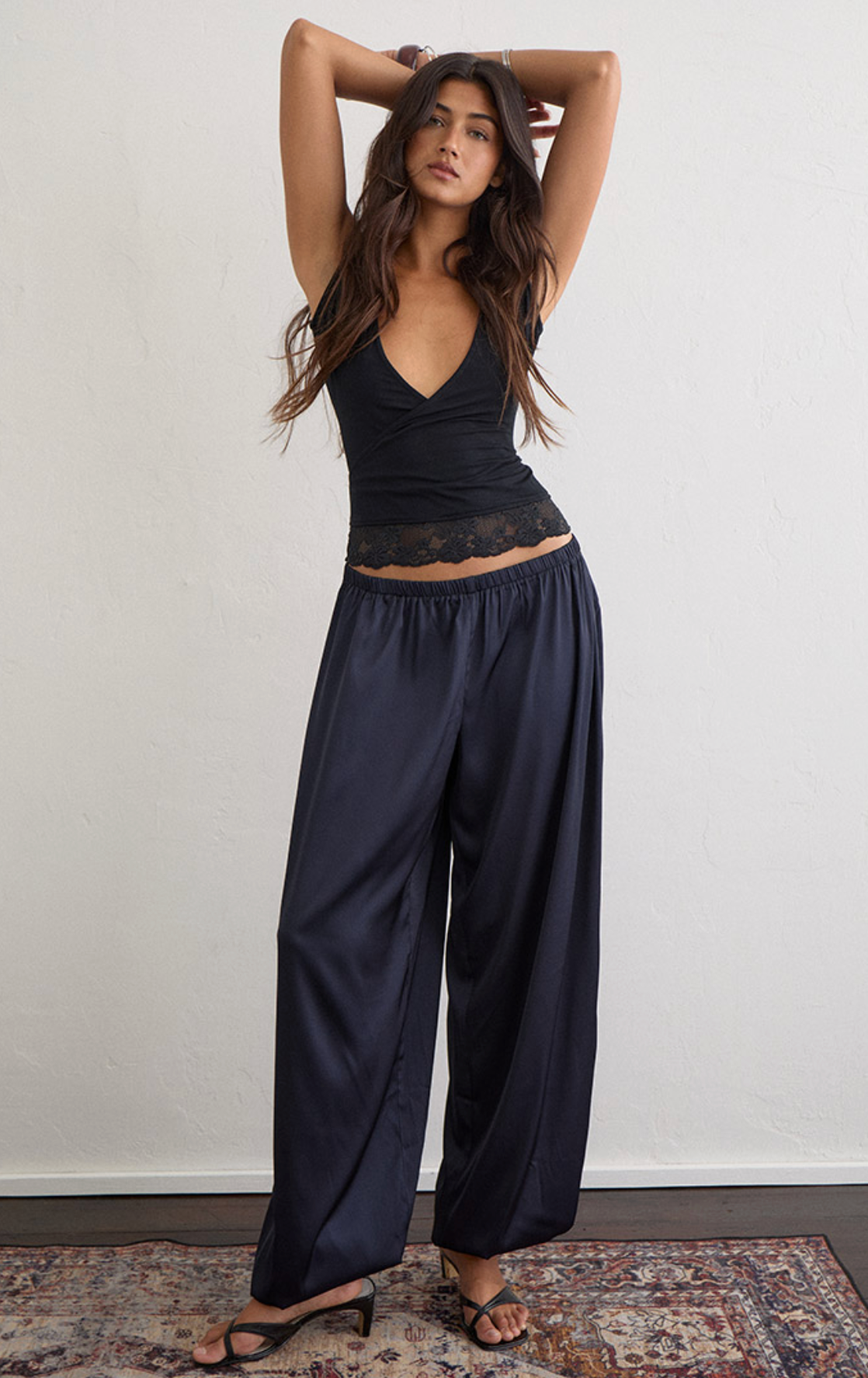 Kyra Balloon Trouser - NAVY SATIN
