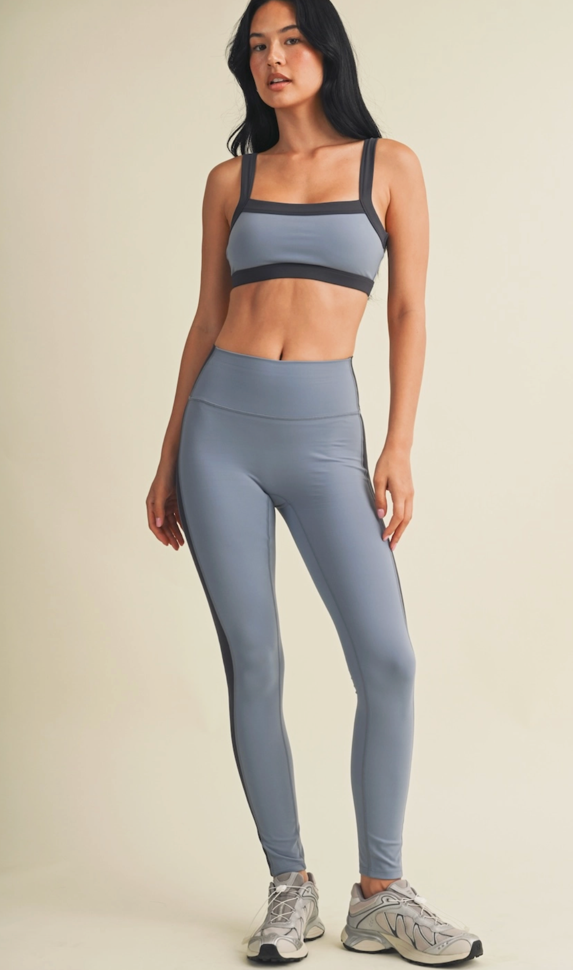 Renee Block Contrast Legging - Slate