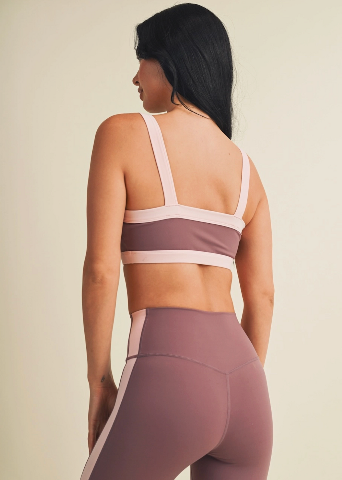 Renee Block Contrast Sports Bra - Mauve