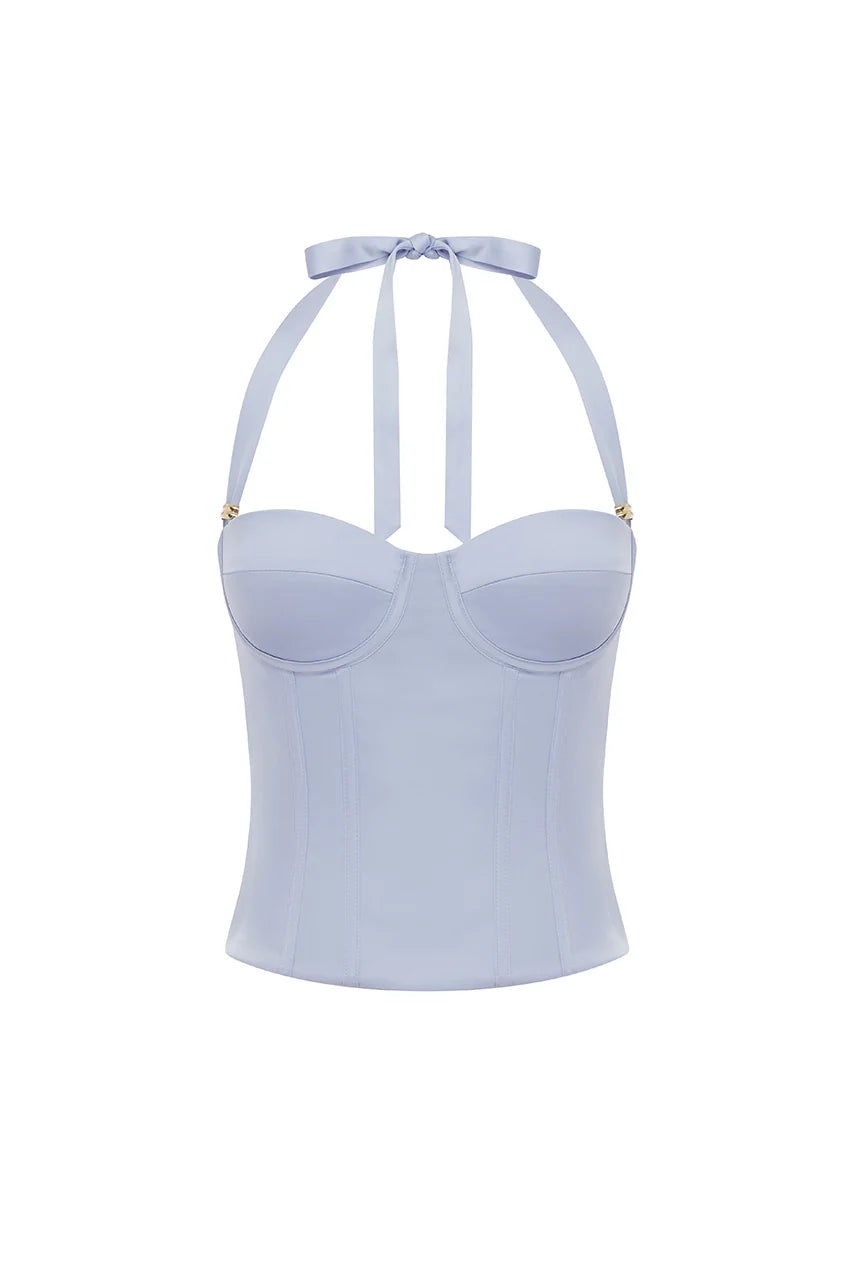 TEGAN HALTER BUSTIER - BLUEBELL
