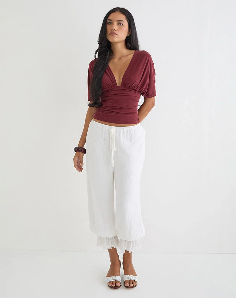 Vienna BatWing Top - Burgundy