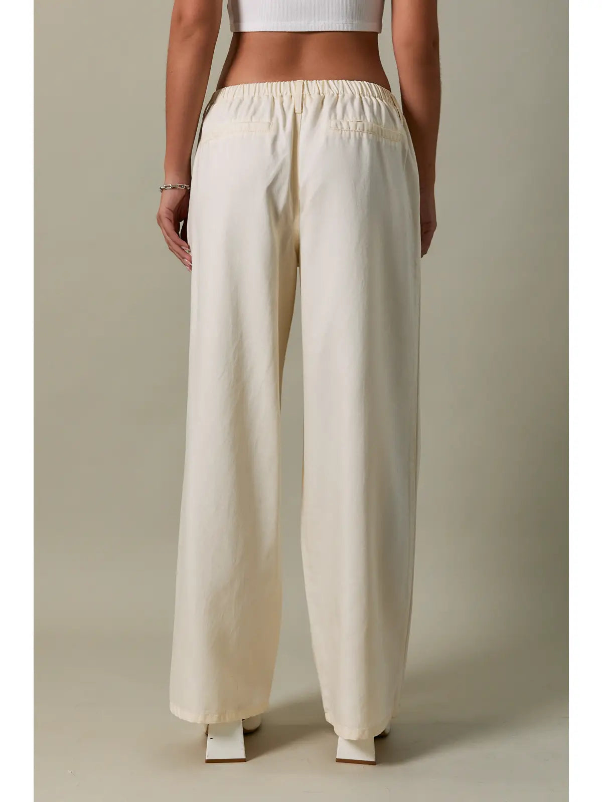 Lucinda Low-Rise Pleated Pants