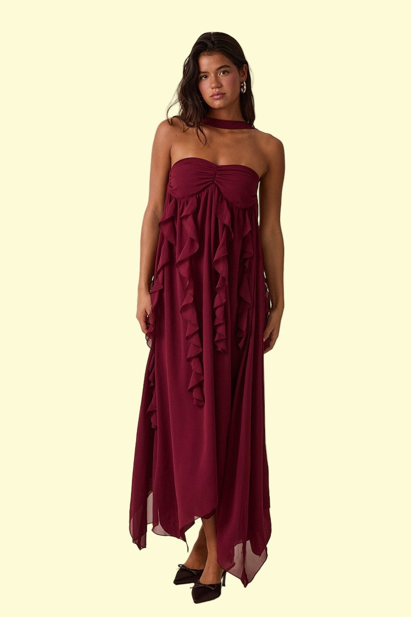 Chloe Ruffle High-low Maxi Dress