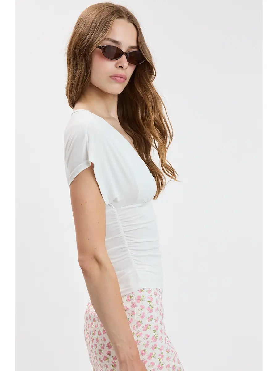 Sylvia V-Neck Short Sleeve Top