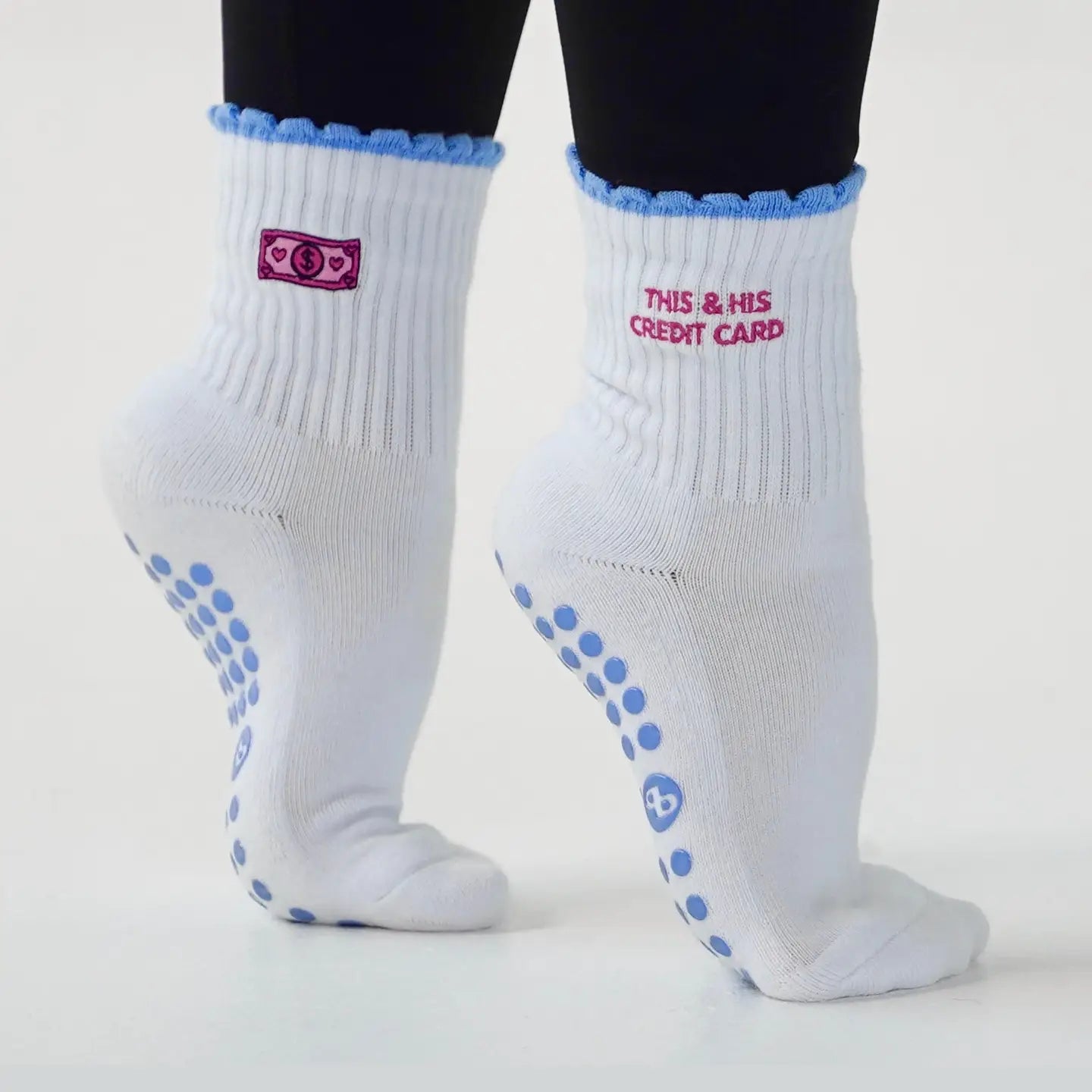 This and His Credit Card Grip Socks