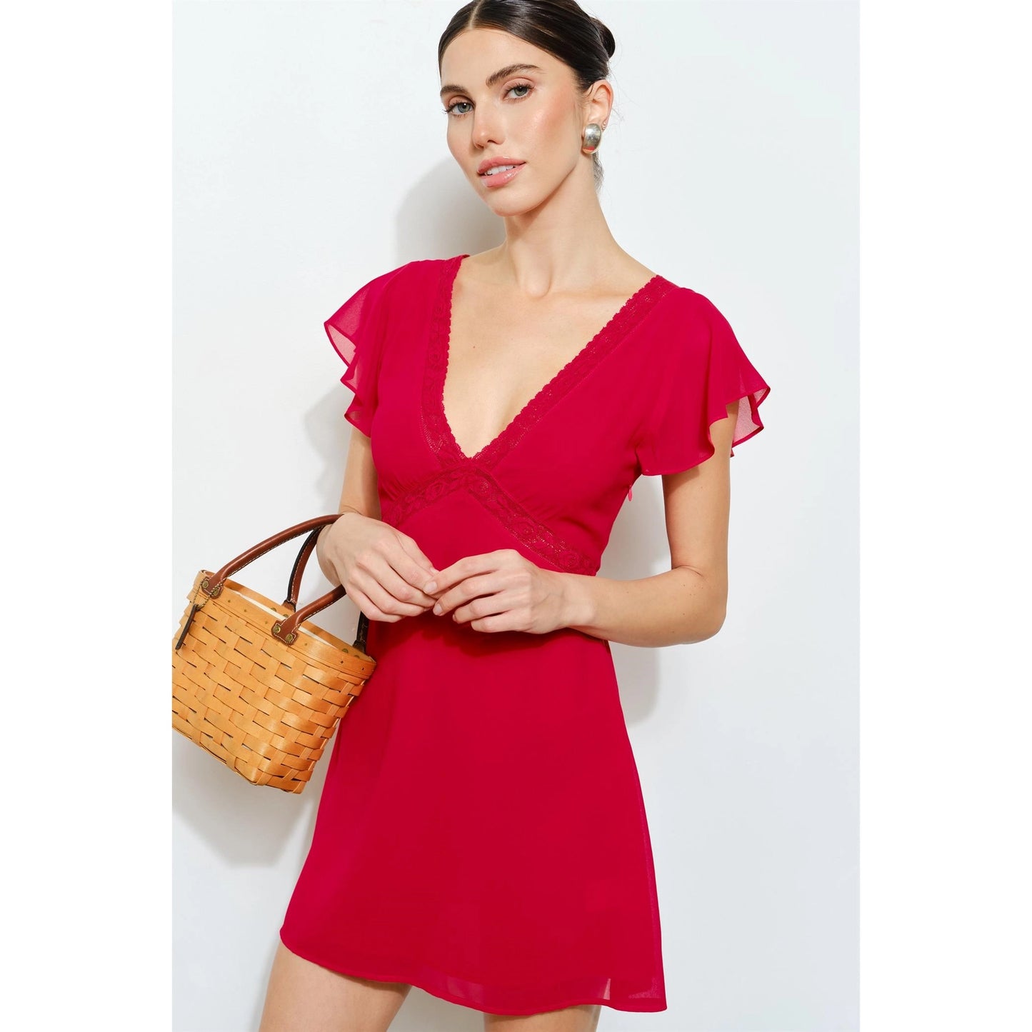 Claire Lace Trim Mini Dress