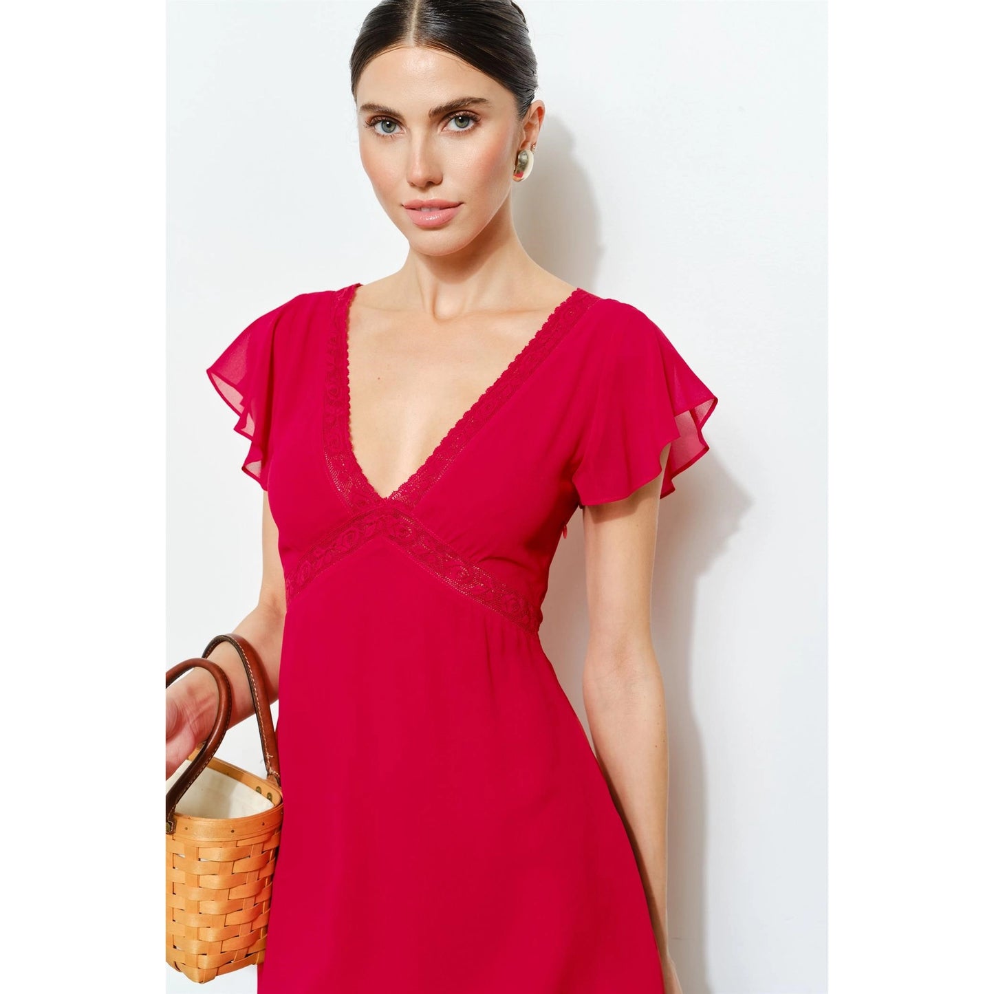 Claire Lace Trim Mini Dress