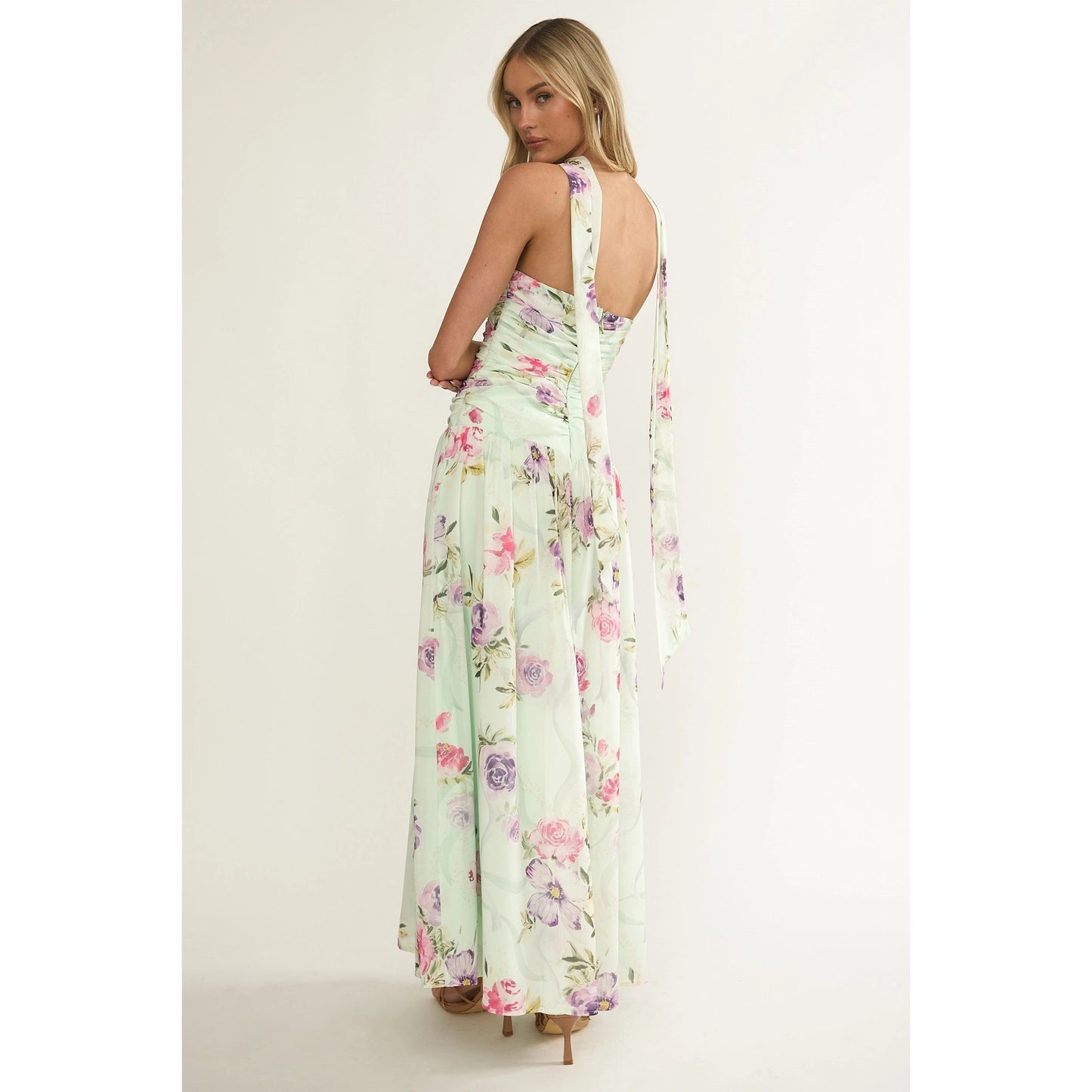 Kate Mint Floral Maxi Dress