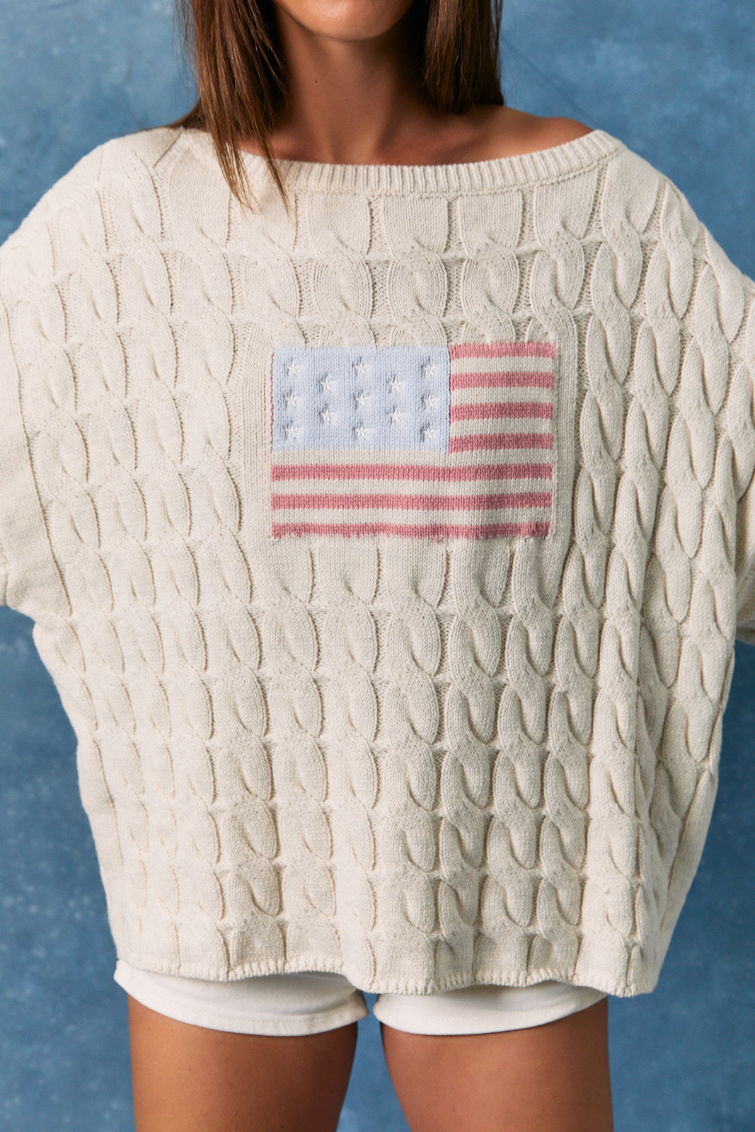 Americana Cable Knit Sweater