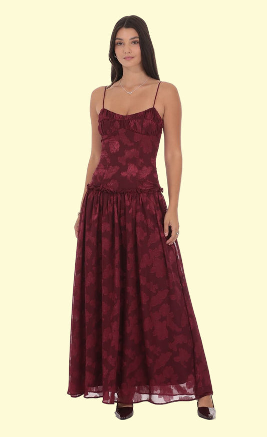 Eden Maxi Dress - Burgundy