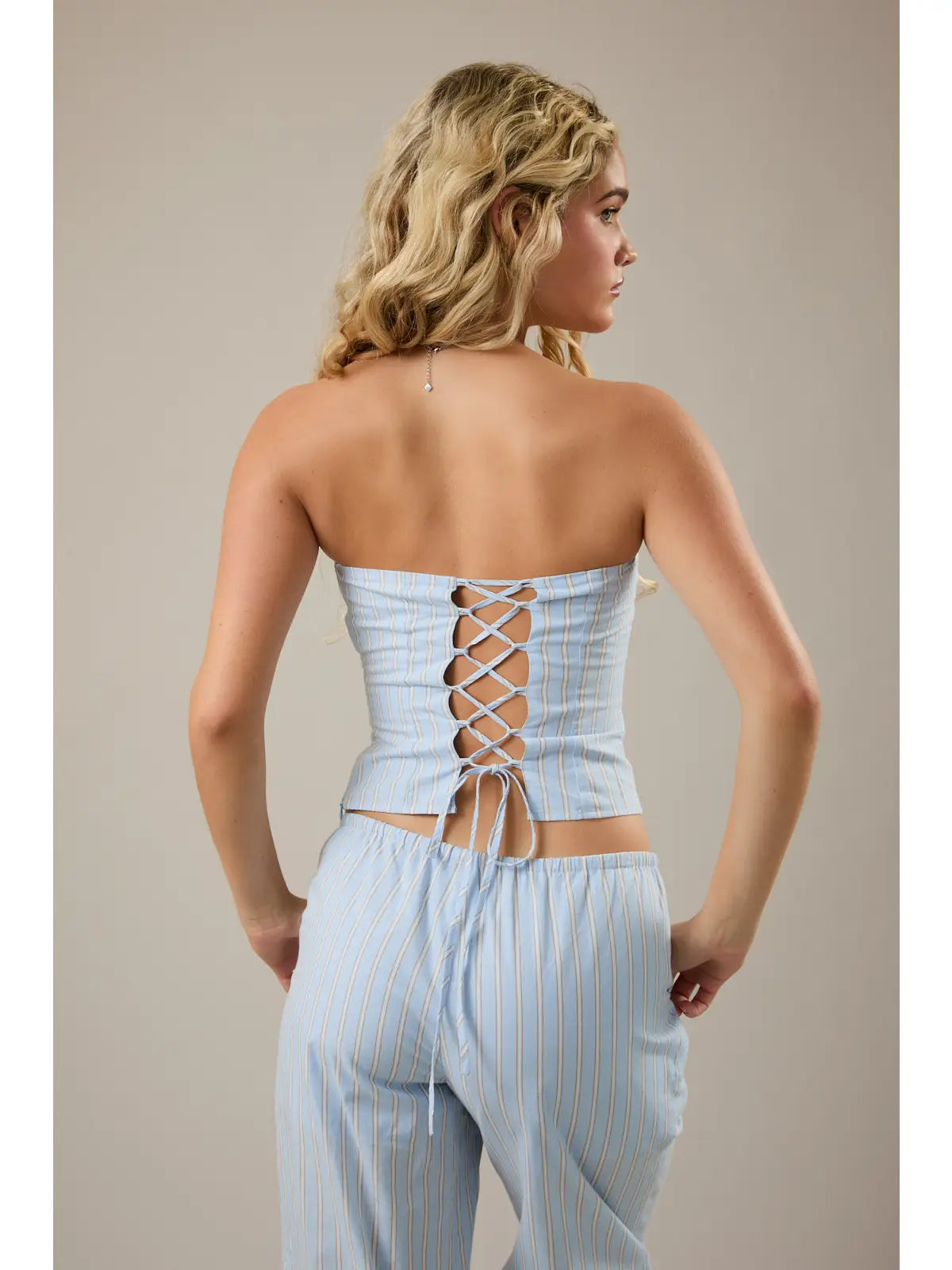 Lottie Tube Top - Stripe Blue