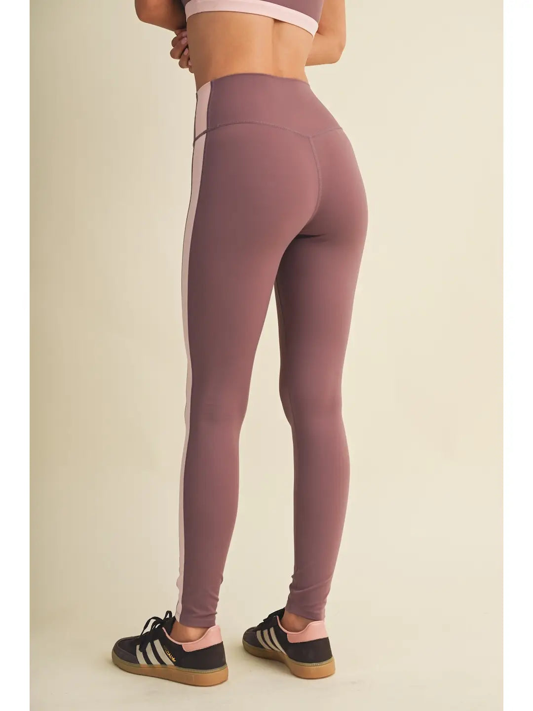 Renee Block Contrast Legging - Mauve