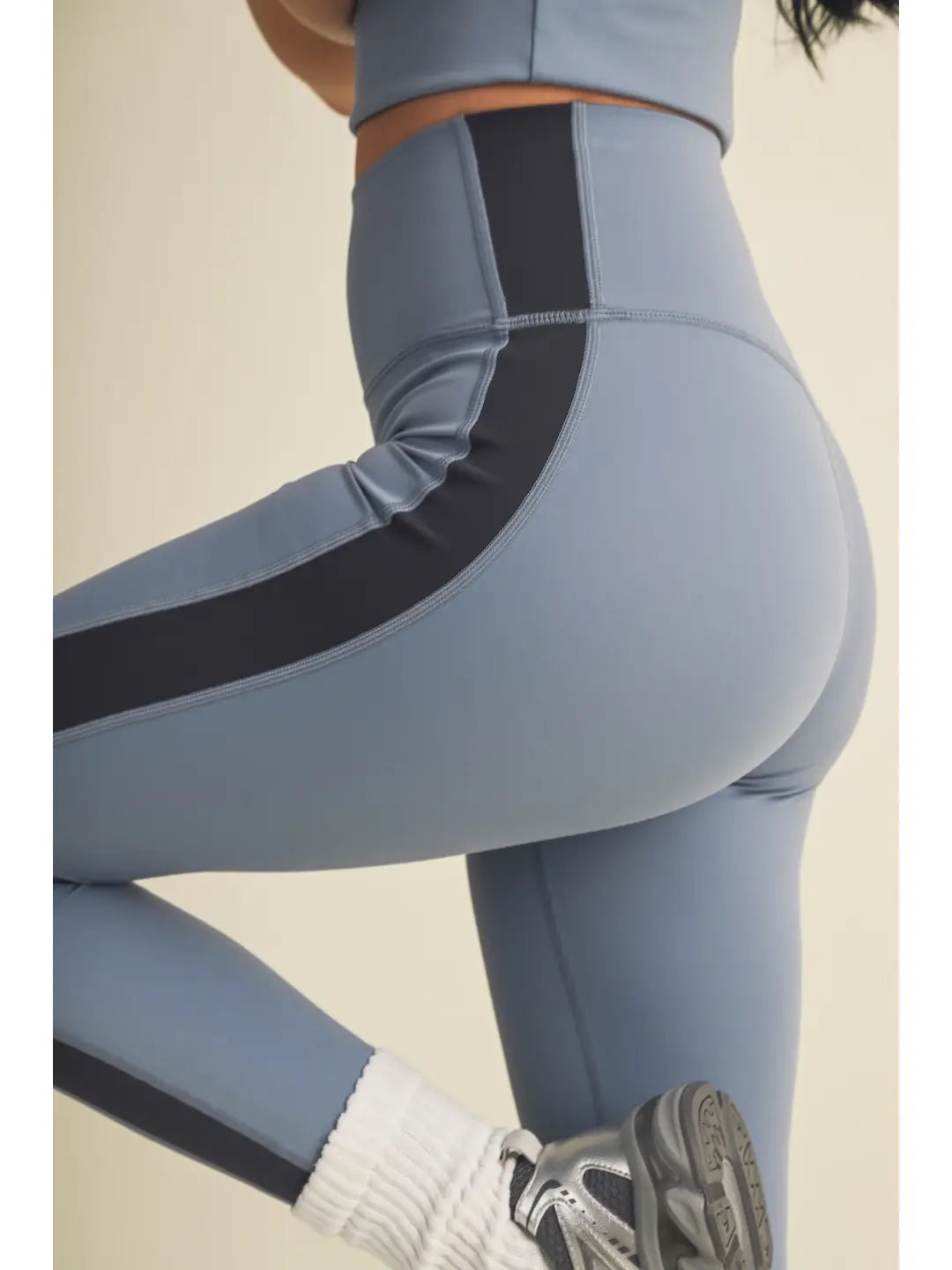 Renee Block Contrast Legging - Slate