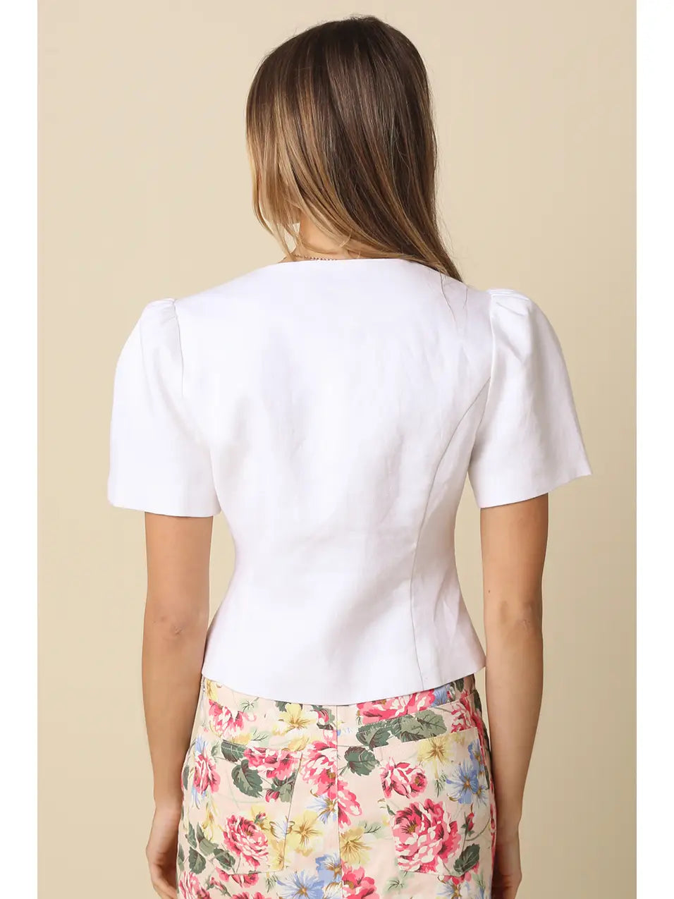 Natalie Puff-Sleeve Blouse - White