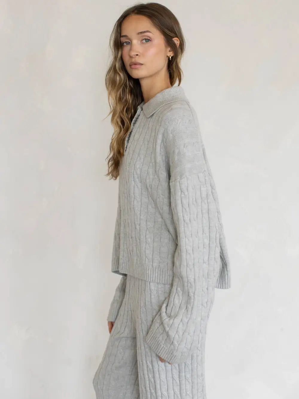 Nora Cable Polo - Grey