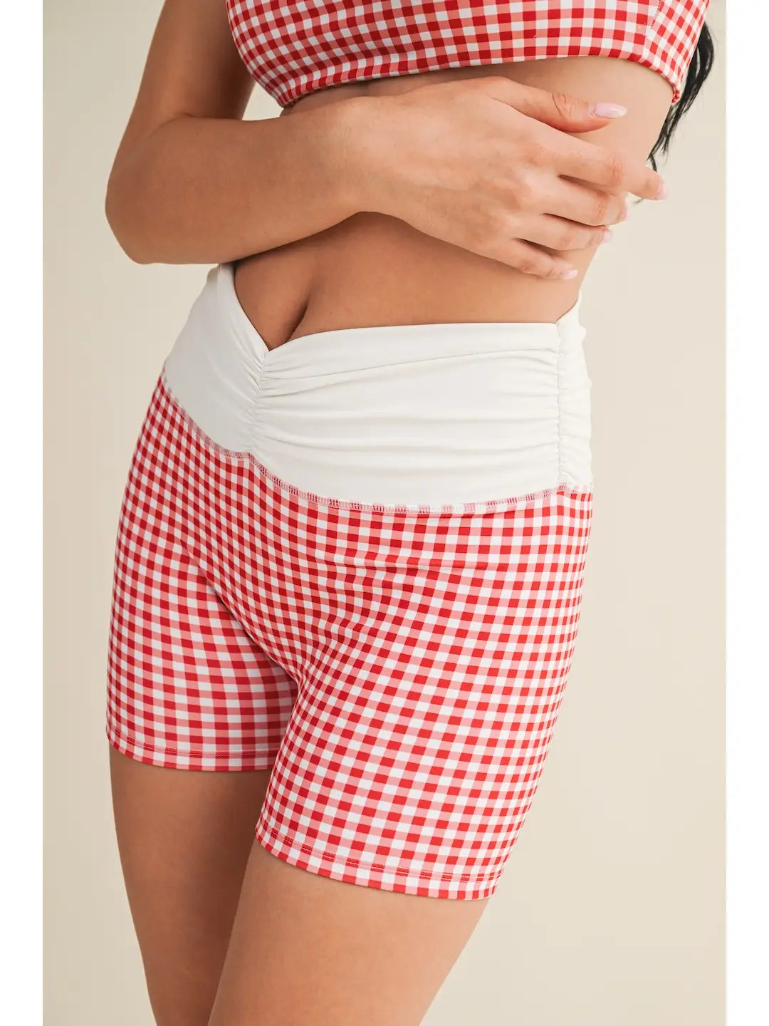 Dorothy Active Shorts - RED GINGHAM