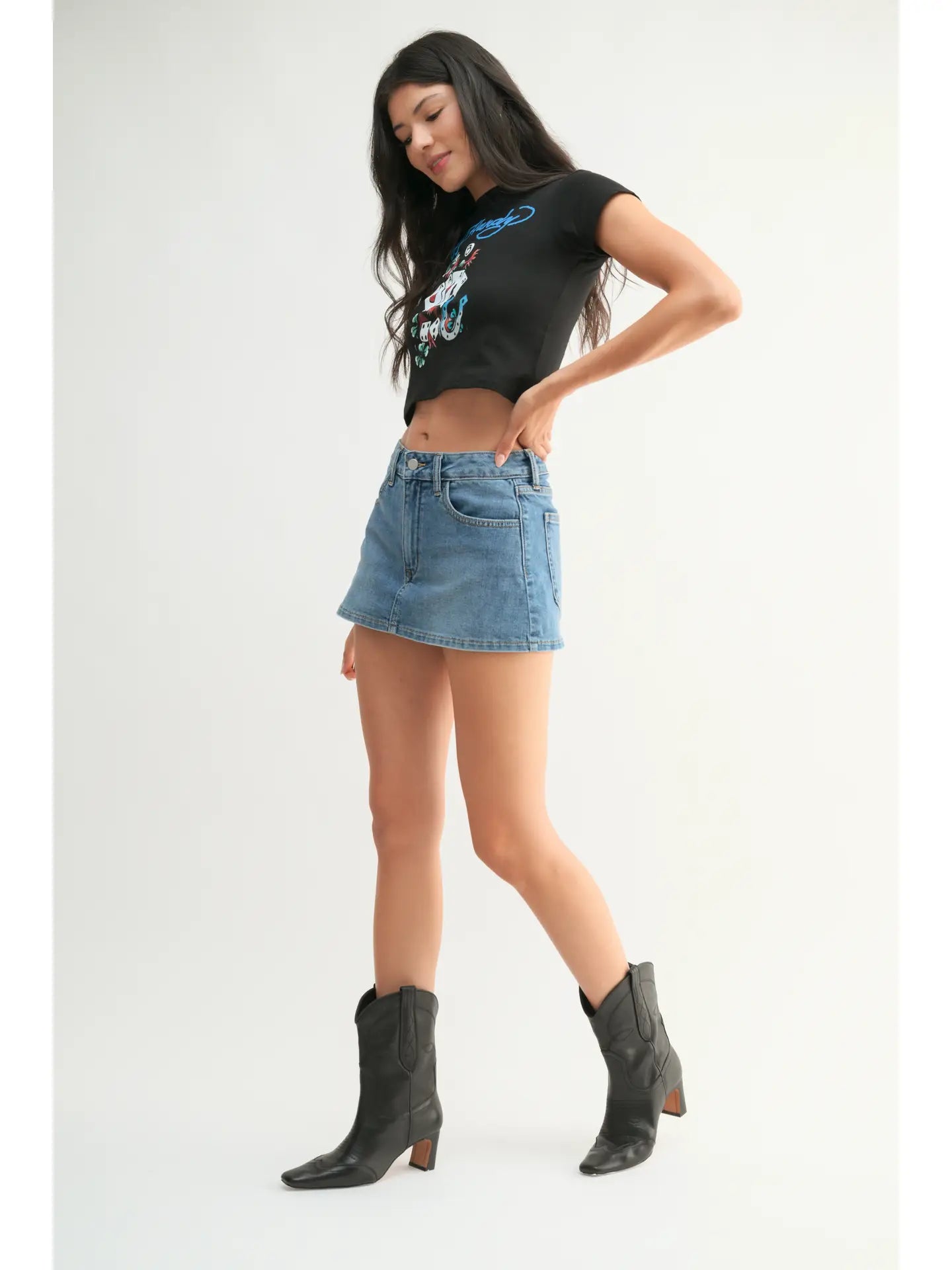 Colbie Denim Skort - Light Denim