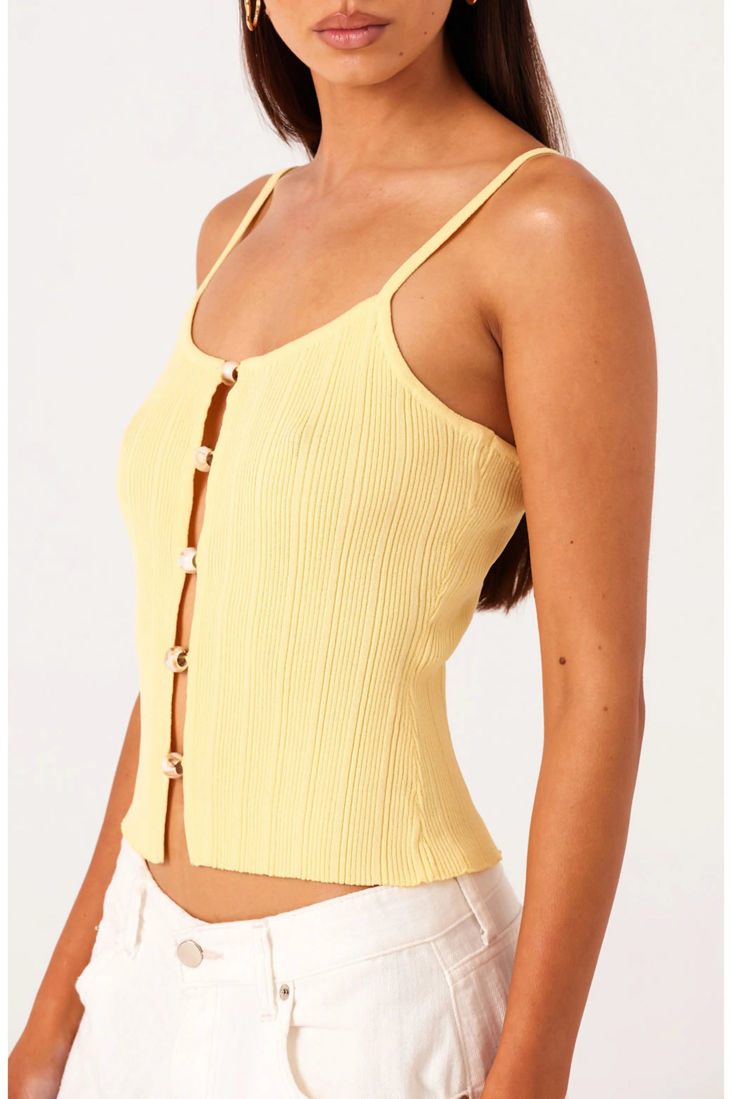Odessa Knit Tank -Lemon