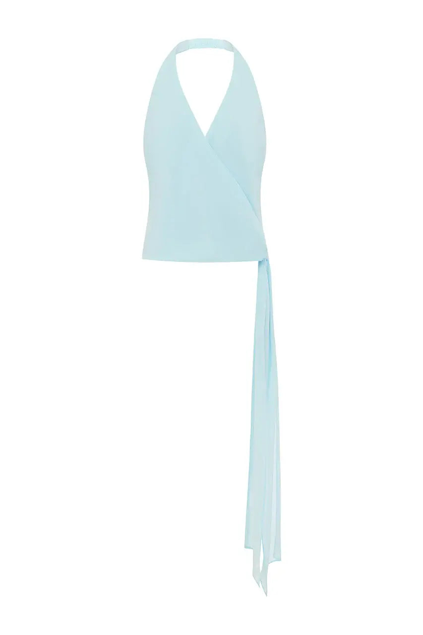 Arlow Wrap Top - AQUA MIST