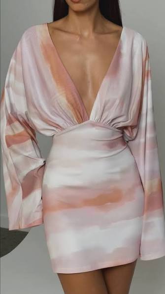 Helene Mini Dress - Pink Shell