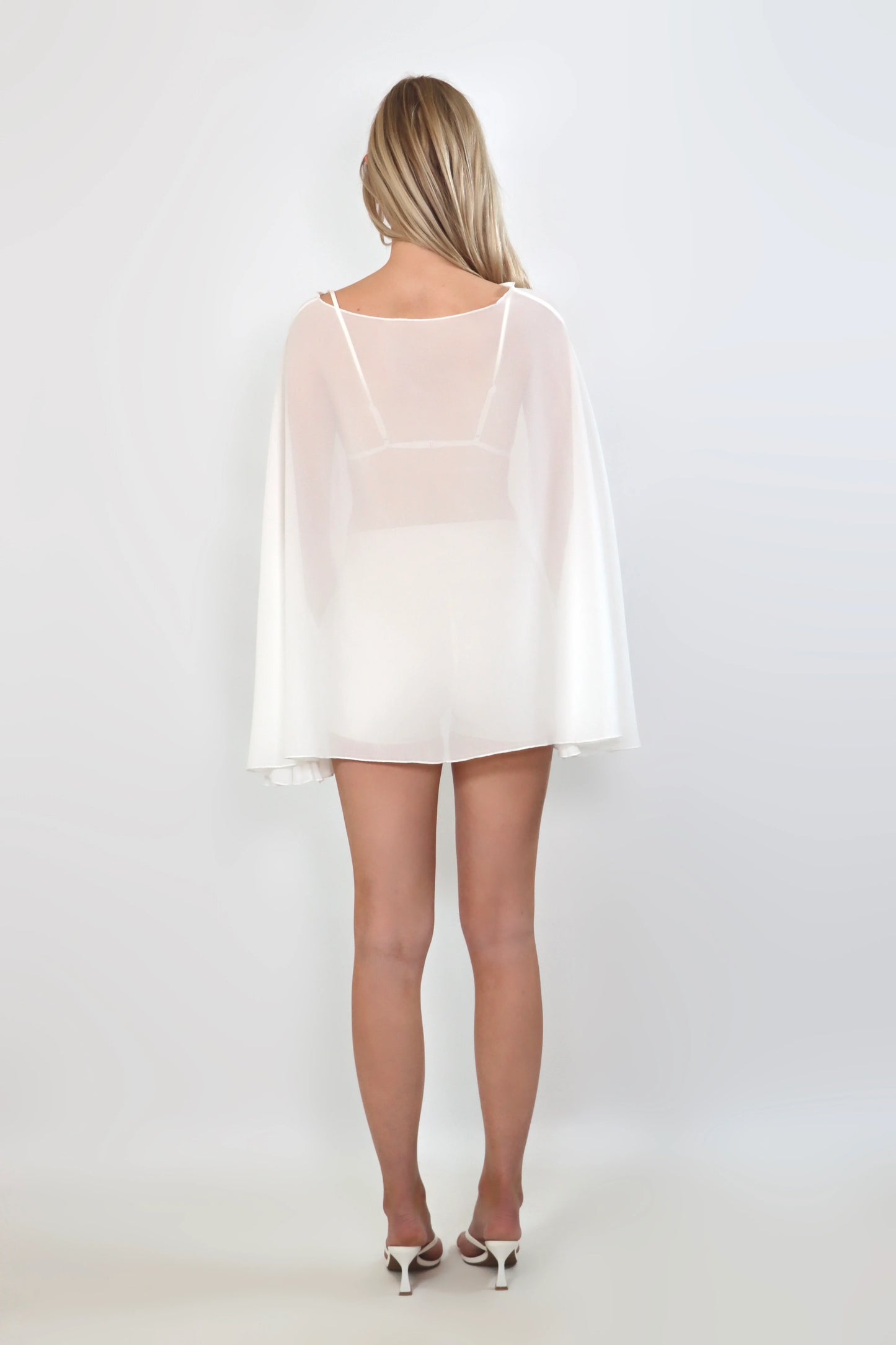 Harper Chiffon Poncho Top & Shorts Set